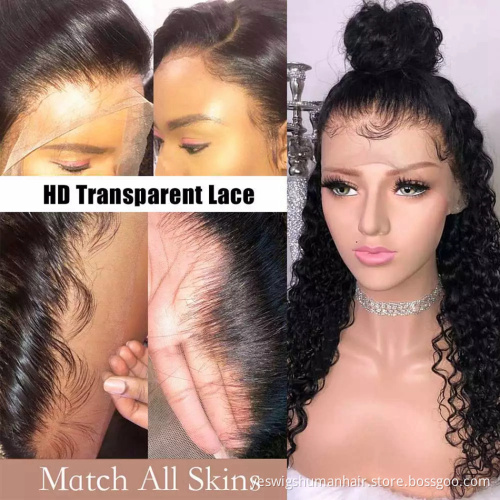 Yeswigs Hd Full Transparent Lace Frontal Wig Afro Kinky Curly Raw Indian 100% Virgin Human Hair Lace Front Wig For Black Women